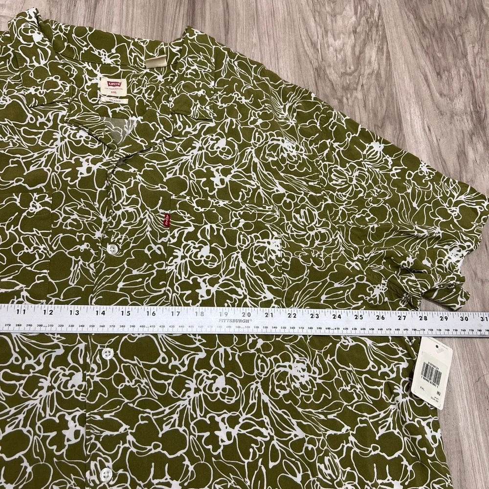 Levi's Classic Camper Shirt 2XL Green printed Relaxed Fit